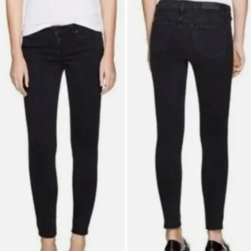 Aritzia The Castings high rise cigarette Jeans Overdye Black, raw edge hems